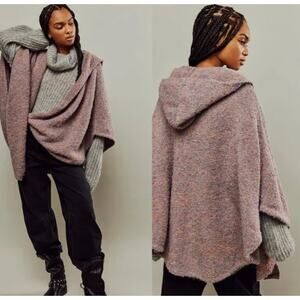 Free People soft hoodie shaw cardIgan. Heathered purple. One size.